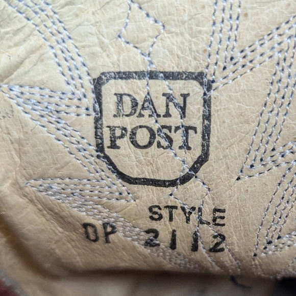 Dan Post western boots oxblood black cherry men's size 9.5 EW - Picture 8 of 9